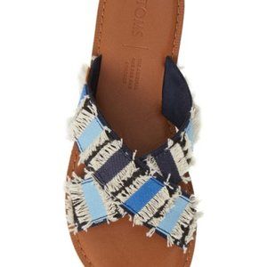 TOMS Viv Navy Coupe Denim Crossover Sandals